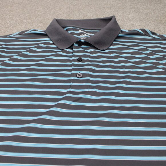 Reebok Golf Polo Shirt Men 2XL XXL-Tall Blue/Gray Contrast Collar S/S Pullover - Picture 4 of 13